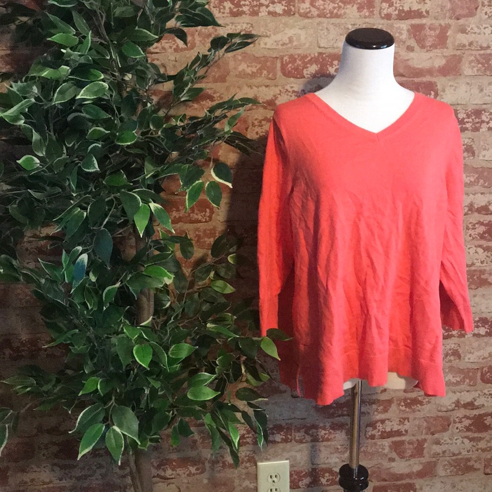 Salmon V Neck Sweater